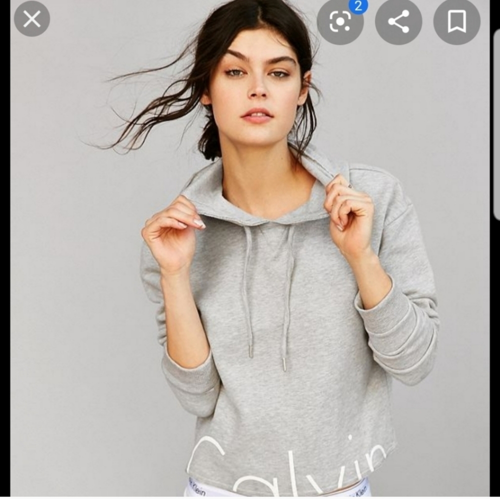Calvin Klein Cut Off Hoodie L